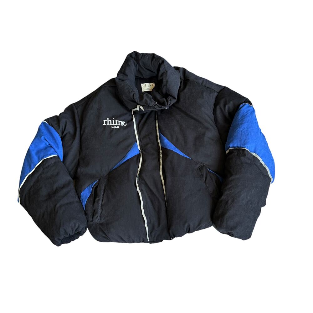 Rhime Alien Crop Puffer Blue Jacket Mens Large